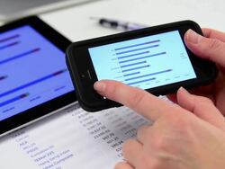 Finance tablet Stock Footage