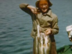 Fish On A Hook 1940's Stock Footage
