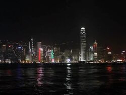 Hong Kong skyline at night. Stock Footage