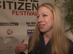 INTERVIEW: Chelsea Clinton on what it means to be a Global Citizen, on optimism, why he have so much to be optimistic about right now, on the upcoming debates Stock Footage