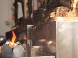 Merit petrol fire Stock Footage