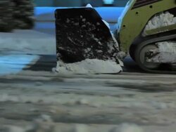 Snowstorm. Winter traffic. Snowfall, snowflakes. Snowplow. Stock Footage