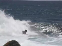 Bodyboarding in Tahiti Stock Footage