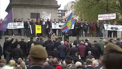 Justice for Northern Ireland Veterans hold protest march in London News Clip