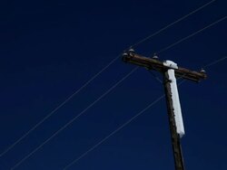 MS Power line and blue sky / Hooker, OK, United States  Stock Footage