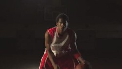 A basketball player shows his passing and dribbling skills. Stock Footage