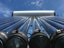 Solar water heater Stock Footage