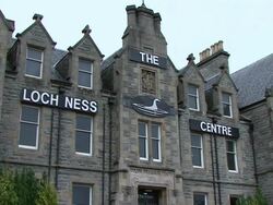 MS Exterior of The Loch Ness Centre / Highlands, Scotland, United Kingdom Stock Footage