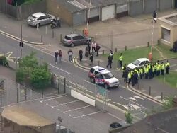 Police officers stood at cordon of Woolwich attack News Clip