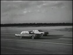 Montage: 1963 Chevy vs. V8 engine competition Stock Footage