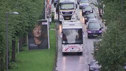 German election campaign posters next to a road in Cologne News Clip