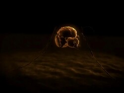 Medium Close Up push-in push-out - A mosquito lands on skin and sucks parasite-infected blood in a computer-generated animation. Stock Footage