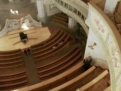 MS PAN View of inside of Frauenkirche in Dresden from gallery / Dresden, Germany Stock Footage