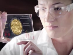 Woman the scientist is analysing structure DNA. Stock Footage