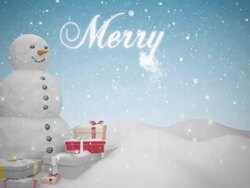 Snowman with Gifts Stock Footage