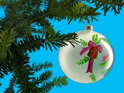 christmas ball with ornament + ALPHA Stock Footage
