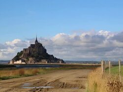 Mont Saint-Michel (Le Mont Saint-Michel), general view of the Abbey Stock Footage