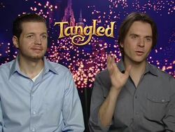 INTERVIEW Nathan Greno and Byron Howard on the scene where Rapunzel has an inner conflict at the Tangled Interviews at London England. (Footage by WireImage Video/GettyImages) Stock Footage