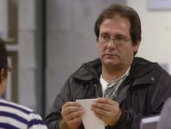 MS Job seeker talking to clerk at counter of state run job center / Jackson, Michigan, United States  Stock Footage