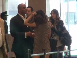 Kendall Jenner at the SiriusXM Radio studio Stock Footage