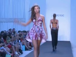 Models walk the runway during 6 Shore Road - Mercedes-Benz Fashion Week Swim 2014 Stock Footage
