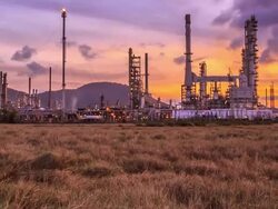 Oil refinery ; Time Lapse. Stock Footage