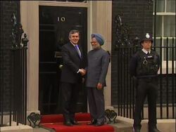 Indian PM Singh meets UK PM Brown News Clip