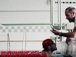 Athlete in water Stock Footage