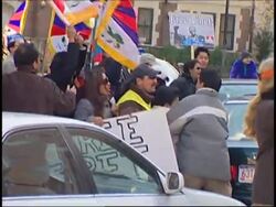 Demonstration in support of Tibet protesters News Clip