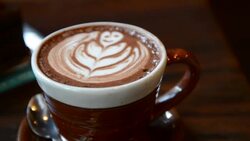 HD:Coffee art with chocolate cake Stock Footage