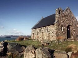 Church at Lake Tekapo Stock Footage