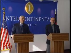 Karzai urges donors to stay course, meets Powell News Clip