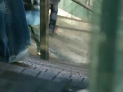 People walking up stairs Stock Footage