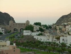 WS view of City gates with street / Muscat, Oman Stock Footage