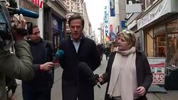 Mark Rutte Interviewed During Campaign Walkabout News Clip