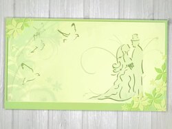 Wedding Card with Best Wishes (green) Stock Footage