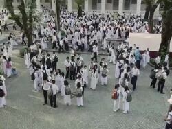 School Yard of Le Hong Phong High School  Stock Footage