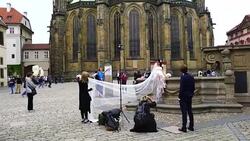 View from St. Vitus Cathedral Stock Footage