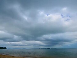 Time-Lapse: Clouds Storm over the Sea Stock Footage