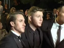 Kye Sones, Christopher Maloney, Rylan Clark at 'Skyfall' Royal World Premiere at Royal Albert Hall at Royal Albert Hall on October 23, 2012 in London (Footage by WireImage Video/Getty Images) Stock Footage