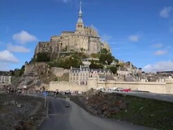 Mont Saint-Michel (Le Mont Saint-Michel), general view of the Abbey Stock Footage