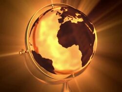 Glowing Globe on stand 01 Stock Footage