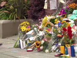 Tributes to Robin Williams outside the house featured in 'Mrs Doubtfire' News Clip