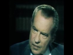 SYND 4 9 77 FORMER PRESIDENT NIXON INTERVIEWED IN WASHINGTON ON WATERGATE TAPES News Clip