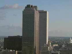 AERIAL WS View of buildings / New Orleans, Louisiana, United States Stock Footage