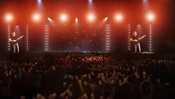 Concert crowd and big stage Stock Footage