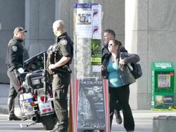 Police lockdown in Ottawa, Canada after soldier is killed by Islamic radical Stock Footage