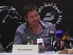 Gerard Butler Photocall and Press Conference - DIFF 2009 Stock Footage