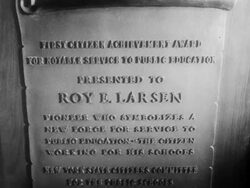 Publisher Roy Larsen receives achievement award Stock Footage