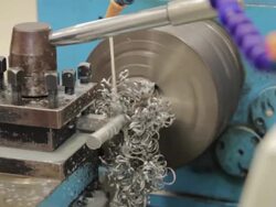 Lathe machine,Close up Stock Footage
